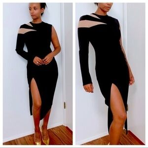 New Misha Collection One Shoulder Long Sleeve Dress Size 4